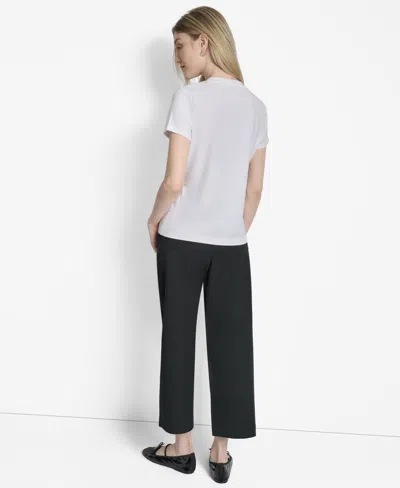 Dkny Newspaper Logo Graphic T-shirt In White