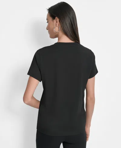 Dkny Newspaper Logo Graphic T-shirt In Black