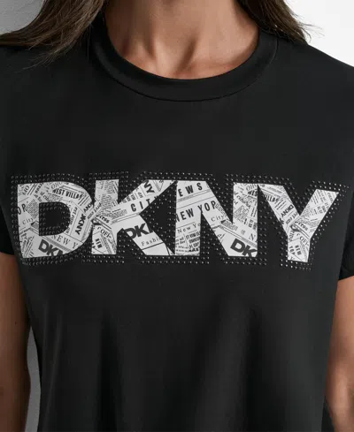 Dkny Newspaper Logo Graphic T-shirt In Black