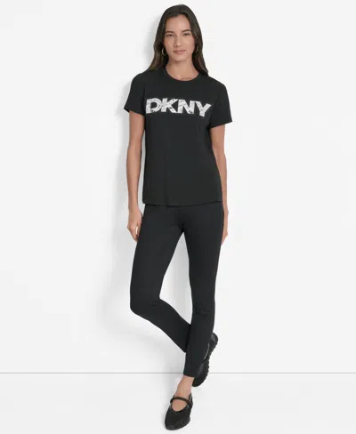 Dkny Newspaper Logo Graphic T-shirt In Black
