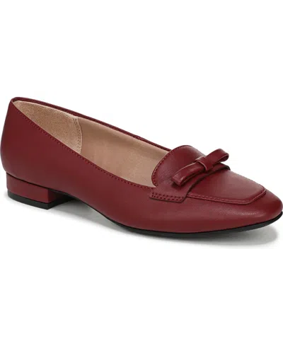 Lifestride Women's Claudine Square Toe Block Heel Ballerina Flats In Red