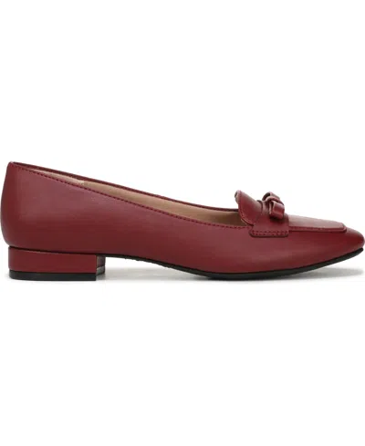 Lifestride Women's Claudine Square Toe Block Heel Ballerina Flats In Red