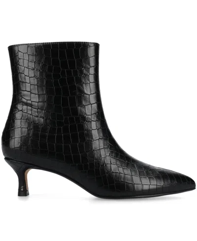 Journee Collection Women's Arely Kitten Heel Pointed Toe Dress Booties In Black