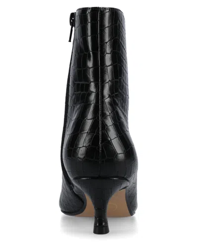 Journee Collection Women's Arely Kitten Heel Pointed Toe Dress Booties In Black