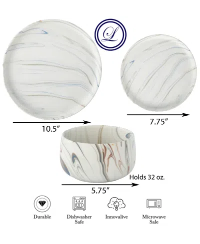 Lorren Home Trends Matte Marble Look 12-pc. Dinnerware Set, Service For 4 In Sand