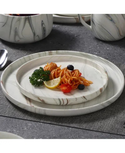 Lorren Home Trends Matte Marble Look 12-pc. Dinnerware Set, Service For 4 In Sand