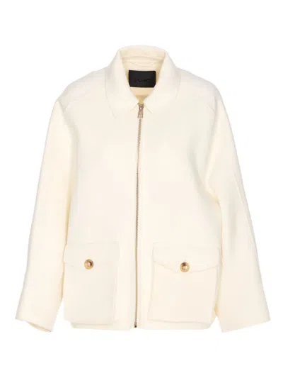 Liu •jo Fringed Zip-front Jacket In White