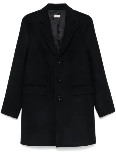 Fursac Brushed Coat In Black
