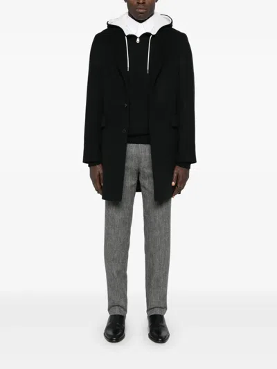 Fursac Brushed Coat In Black