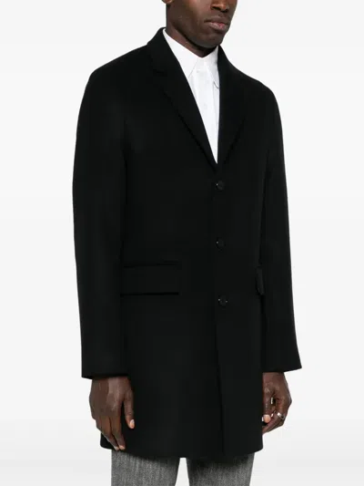 Fursac Brushed Coat In Black