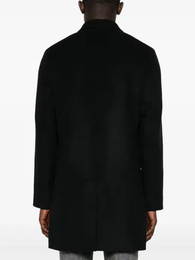 Fursac Brushed Coat In Black