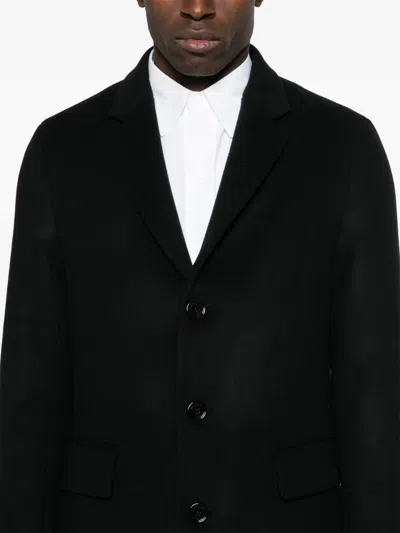 Fursac Brushed Coat In Black