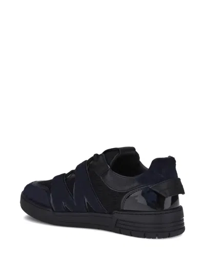Moschino Leather And Mesh Sneakers In Black