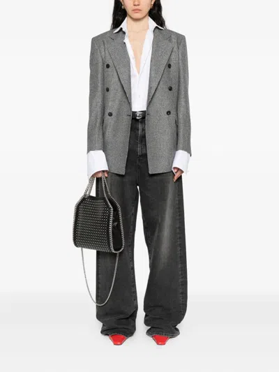 Tagliatore Double-breasted Checked Jacket In Gray
