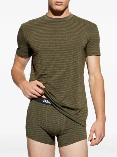 Dsquared2 Logo-print Cotton Two-piece Set In Green