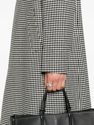 Lardini Houndstooth Wool Coat In Gray
