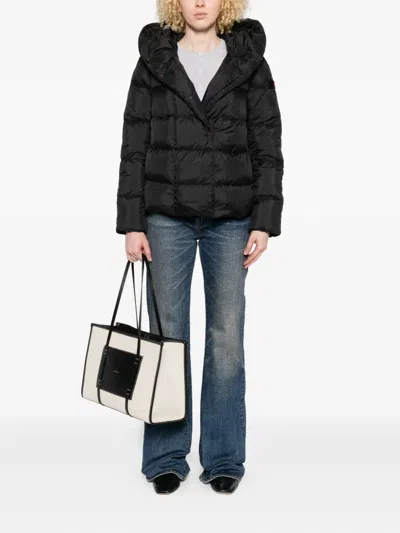Peuterey High-volume Collar Black Puffer Jacket In Black