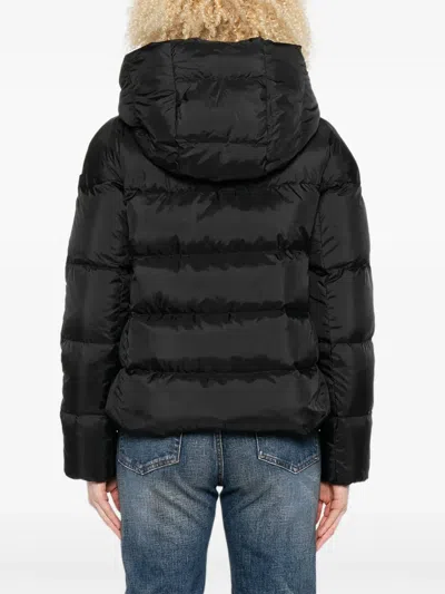 Peuterey High-volume Collar Black Puffer Jacket In Black
