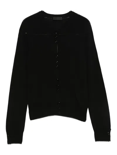 Liu •jo Button-front Knitted Cardigan In Black