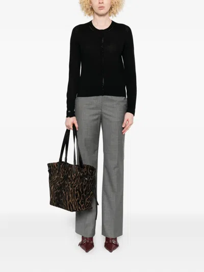 Liu •jo Button-front Knitted Cardigan In Black