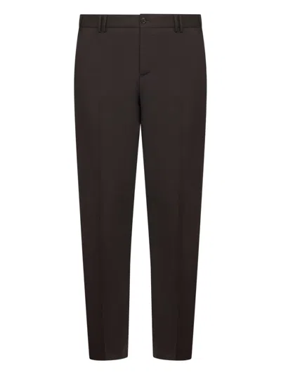 Pt Torino B-stretch Wool Pants With Front Button Closure In Brown