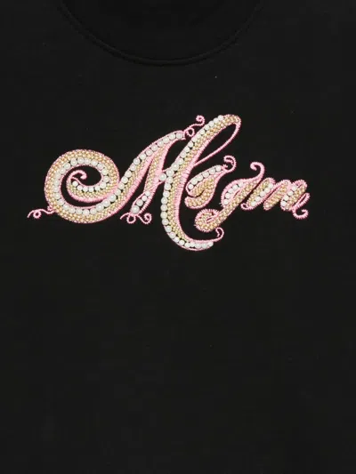 Msgm Beaded-embellished Sweatshirt In Black