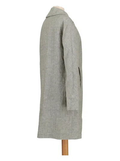 Pre-owned Massimo Alba  Herringbone Linen Coat In Gray