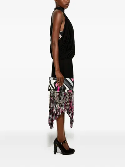 Pucci Draped Turtleneck Top In Black