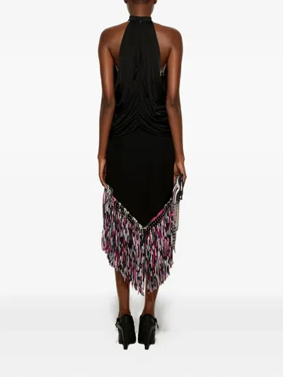 Pucci Draped Turtleneck Top In Black