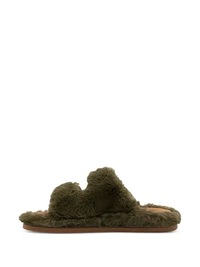 GRETA 双扣环环保皮草拖鞋