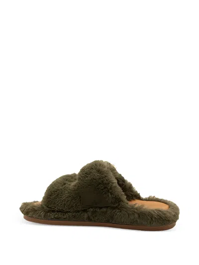 GRETA 双扣环环保皮草拖鞋