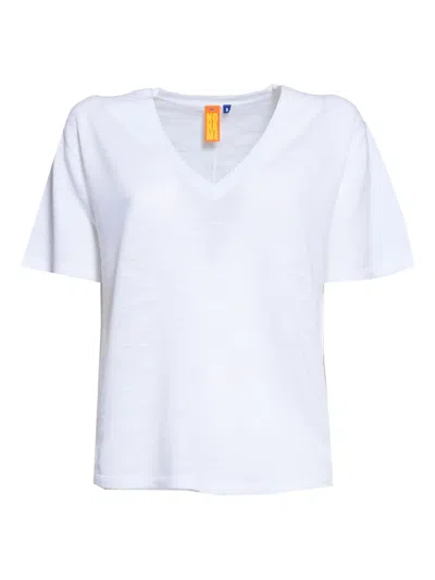 Ensea V-neck Short-sleeve T-shirt In White