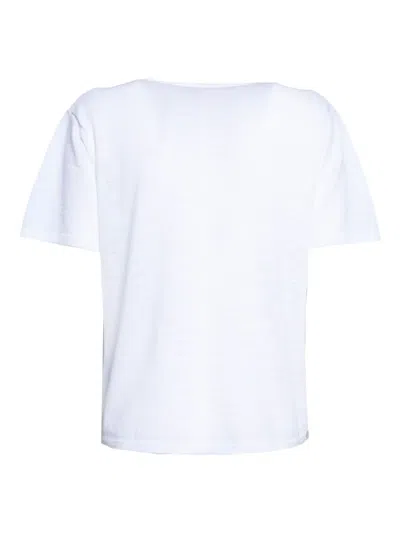 Ensea V-neck Short-sleeve T-shirt In White