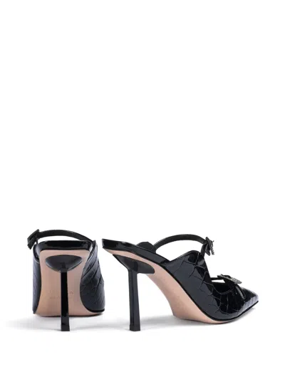Le Silla Morgana Sabot Mules In Black
