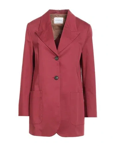 Ballantyne Woman Blazer Burgundy Size 6 Cotton, Elastane In Red