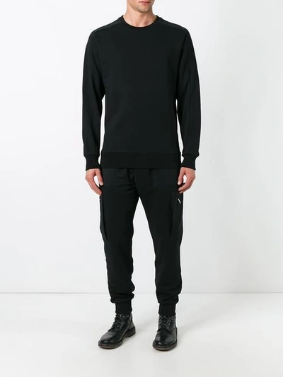 Shop Les Benjamins Crew Neck Sweatshirt - Black