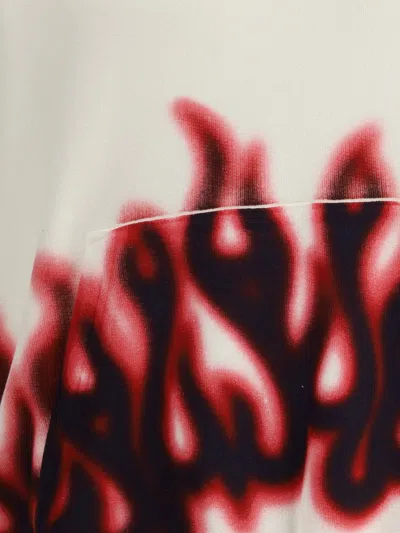 Palm Angels Flame-print Hoodie In White