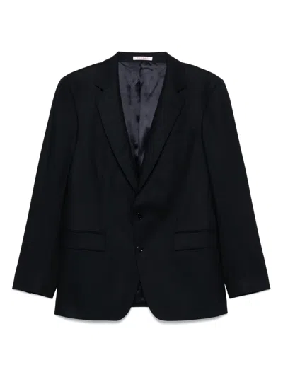 Fursac Virgin Wool Single-breasted Blazer In Blue