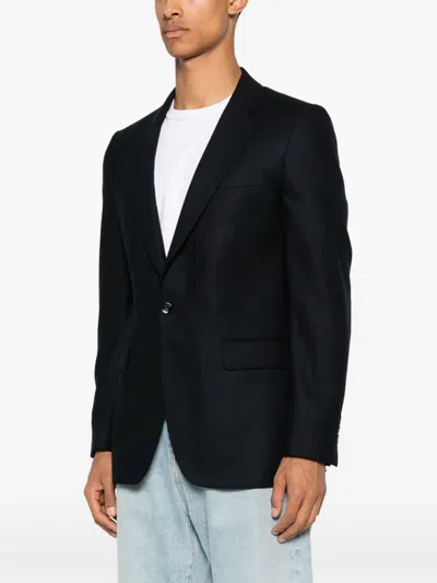Fursac Virgin Wool Single-breasted Blazer In Blue