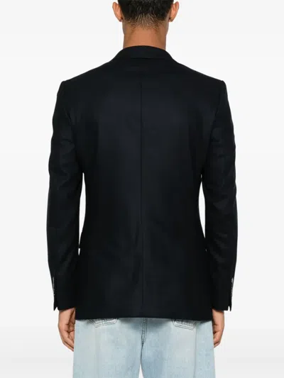 Fursac Virgin Wool Single-breasted Blazer In Blue