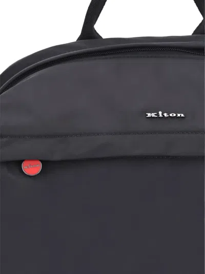 Kiton Backpack With Adjustable Straps And Front Pocket In Black