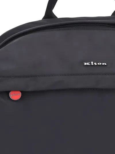 Kiton Backpack With Adjustable Straps And Front Pocket In Black