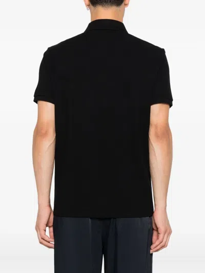 Moncler Cotton Piquet Polo Shirt With Pocket Clothing In Black