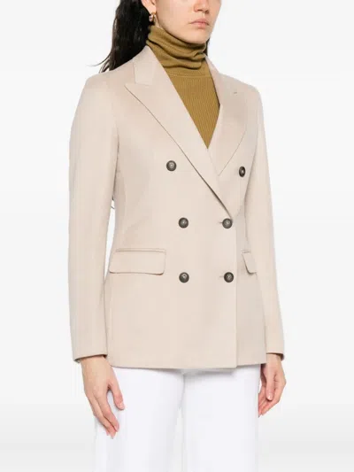 Tagliatore Double-breasted Buttoned Jacket In Neutral
