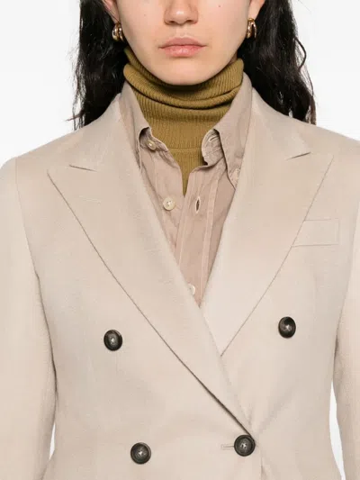 Tagliatore Double-breasted Buttoned Jacket In Neutral