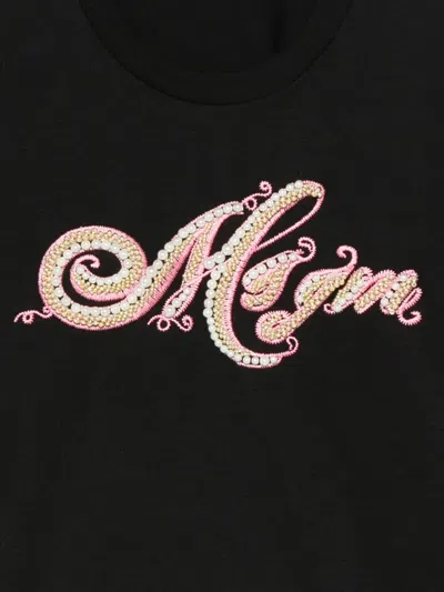 Msgm Beaded-embellished T-shirt In Black