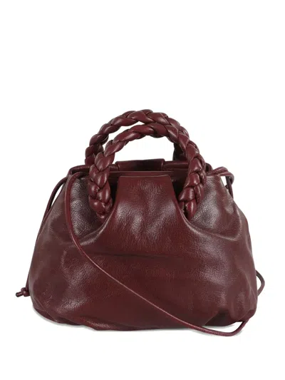 Hereu Braided Handle Shoulder Bag With Long Strap In Brown