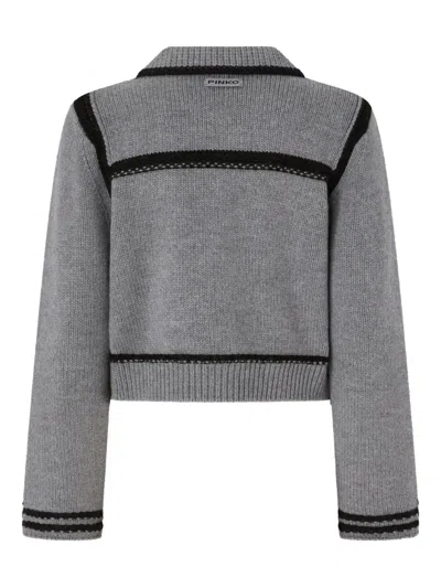 Pinko Wool Buttoned Cardigan In Multi
