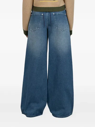 House Of Sunny Low Rise Wide Leg Denim In Blue