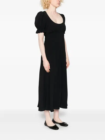 Chloé Long Dress With Button Detail And Empire Waistline In Black